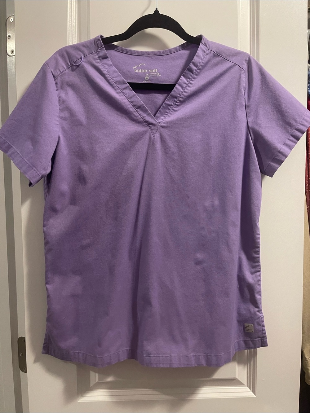 Butter Soft Lavender V-Neck Scrub Top
